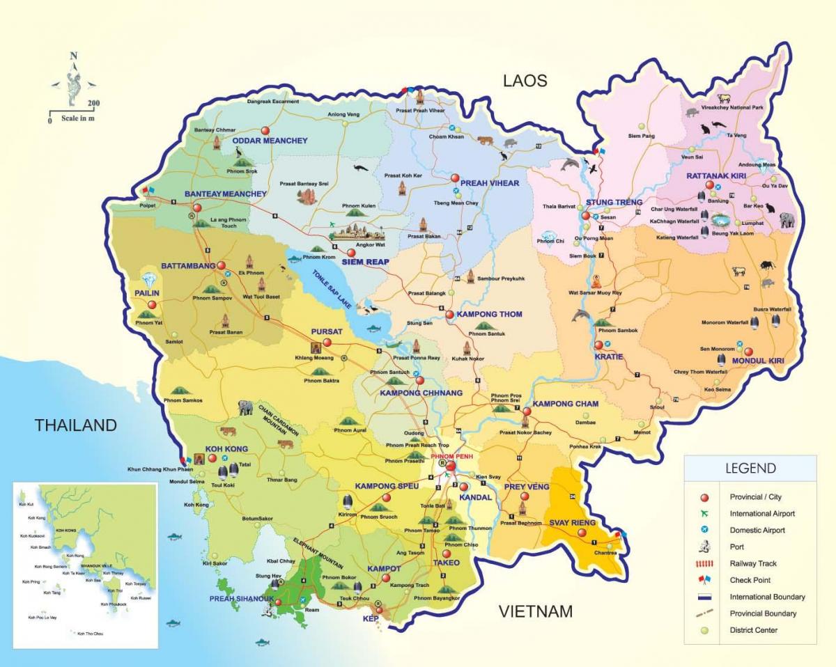 Harta aeroporturi Cambodgia