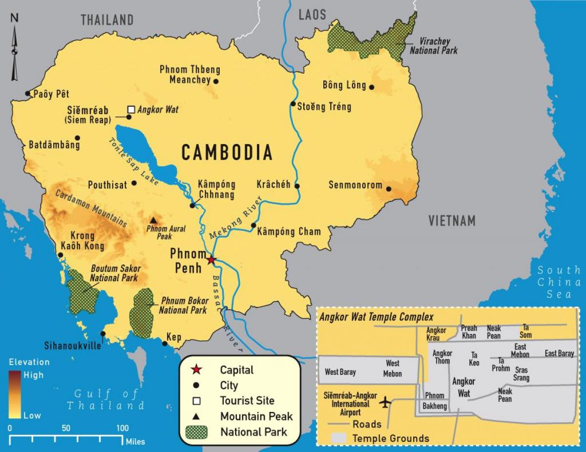 angkor Cambodgia hartă